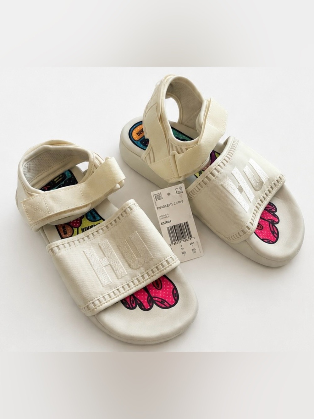 Adidas Adilette 2 Pharrell Williams HU Sandal White Mens 7 Womens 8 NWT